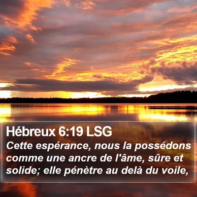 Hébreux 6:19 LSG Bible Verse Image