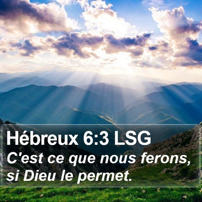 Hébreux 6:3 LSG Bible Verse Image