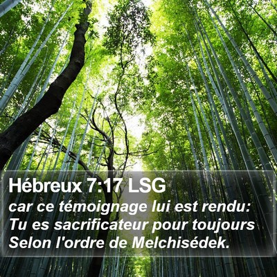 Hébreux 7:17 LSG Bible Verse Image