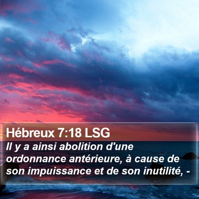 Hébreux 7:18 LSG Bible Verse Image