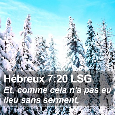 Hébreux 7:20 LSG Bible Verse Image