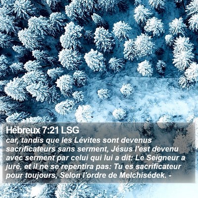 Hébreux 7:21 LSG Bible Verse Image