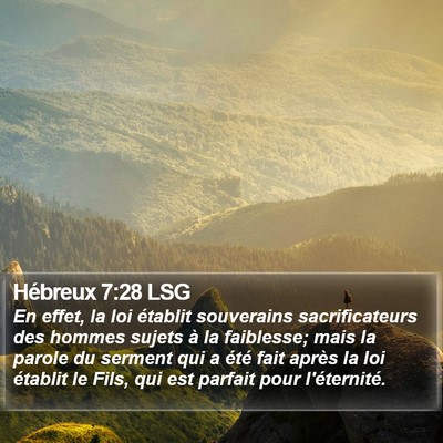 Hébreux 7:28 LSG Bible Verse Image