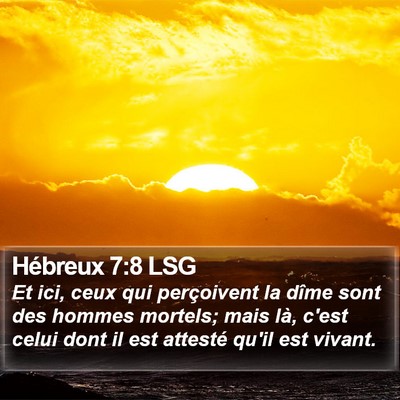 Hébreux 7:8 LSG Bible Verse Image