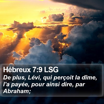Hébreux 7:9 LSG Bible Verse Image