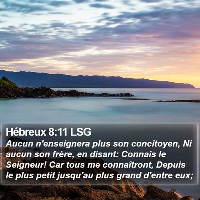Hébreux 8:11 LSG Bible Verse Image