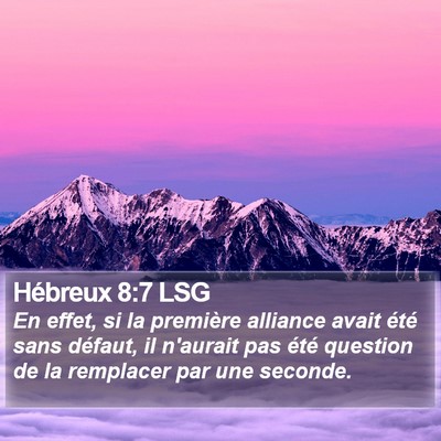 Hébreux 8:7 LSG Bible Verse Image
