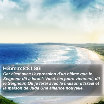 Hébreux 8:8 LSG Bible Verse Image