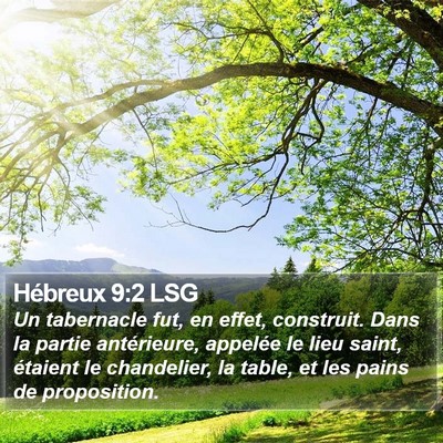 Hébreux 9:2 LSG Bible Verse Image