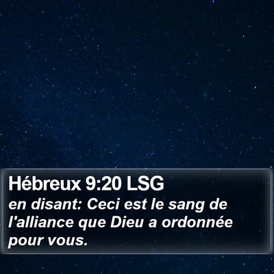 Hébreux 9:20 LSG Bible Verse Image