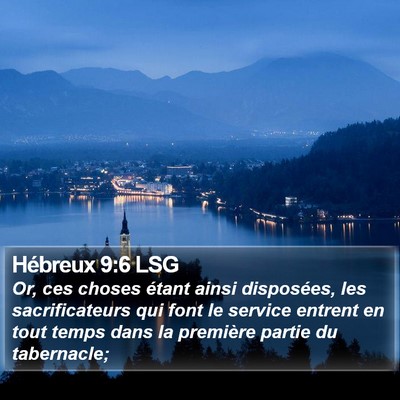 Hébreux 9:6 LSG Bible Verse Image