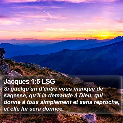 Jacques 1:5 LSG Bible Verse Image