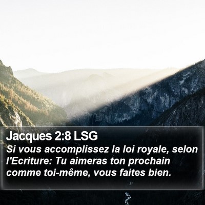 Jacques 2:8 LSG Bible Verse Image