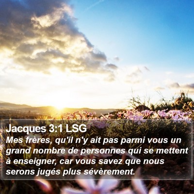 Jacques 3:1 LSG Bible Verse Image
