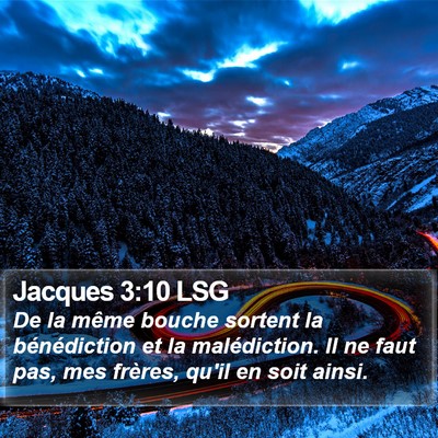 Jacques 3:10 LSG Bible Verse Image