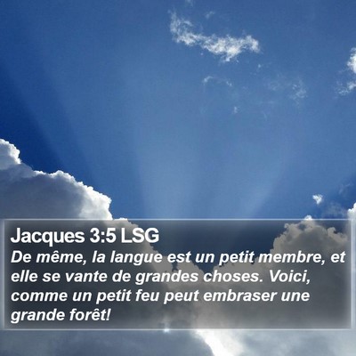Jacques 3:5 LSG Bible Verse Image