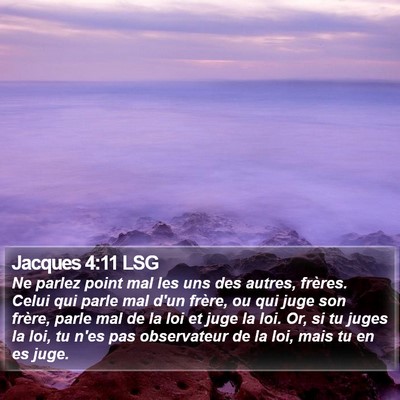 Jacques 4:11 LSG Bible Verse Image
