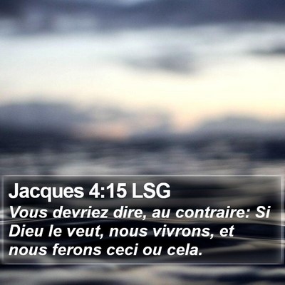 Jacques 4:15 LSG Bible Verse Image