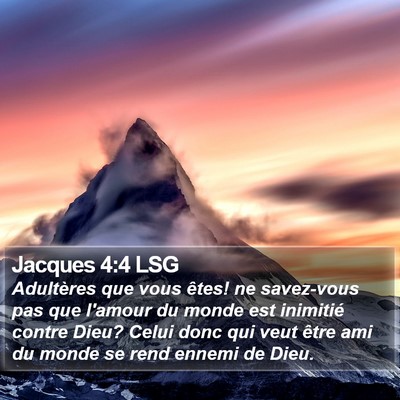 Jacques 4:4 LSG Bible Verse Image