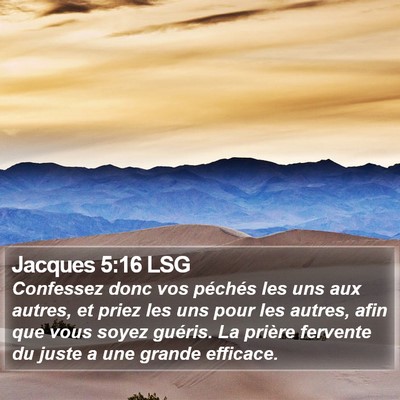 Jacques 5:16 LSG Bible Verse Image