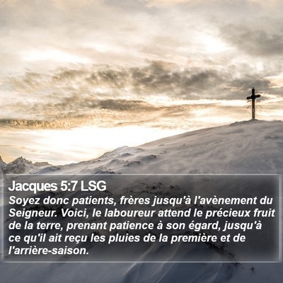 Jacques 5:7 LSG Bible Verse Image