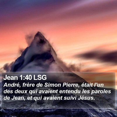 Jean 1:40 LSG Bible Verse Image