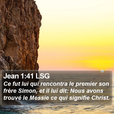 Jean 1:41 LSG Bible Verse Image