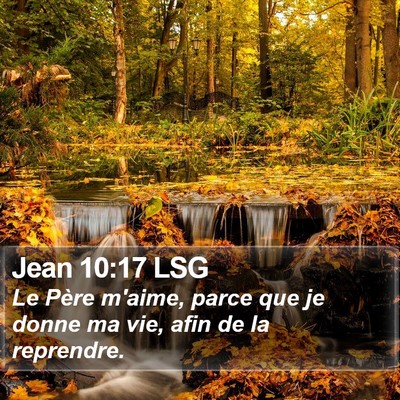 Jean 10:17 LSG Bible Verse Image