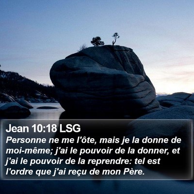 Jean 10:18 LSG Bible Verse Image