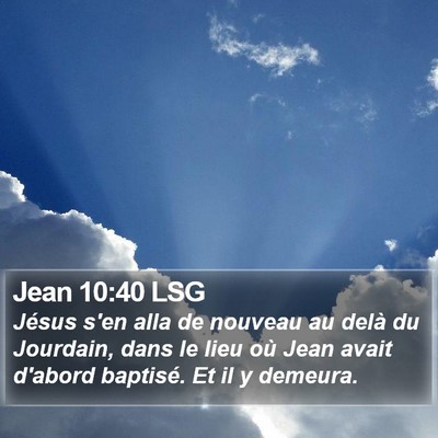 Jean 10:40 LSG Bible Verse Image