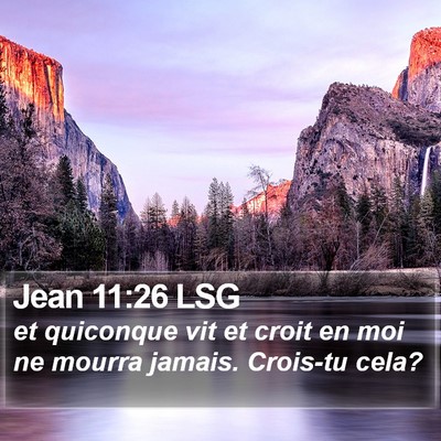 Jean 11:26 LSG Bible Verse Image