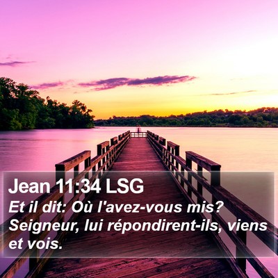 Jean 11:34 LSG Bible Verse Image