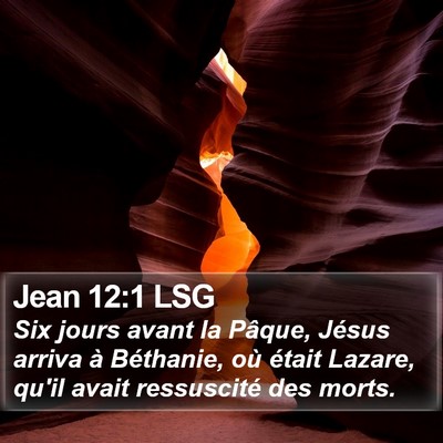Jean 12:1 LSG Bible Verse Image