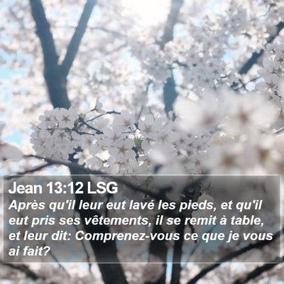 Jean 13:12 LSG Bible Verse Image