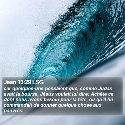 Jean 13:29 LSG Bible Verse Image