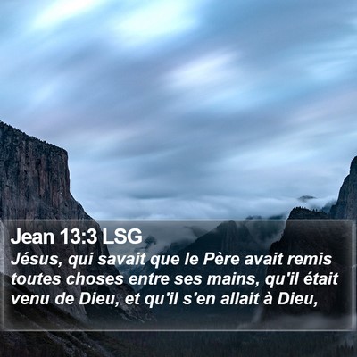 Jean 13:3 LSG Bible Verse Image