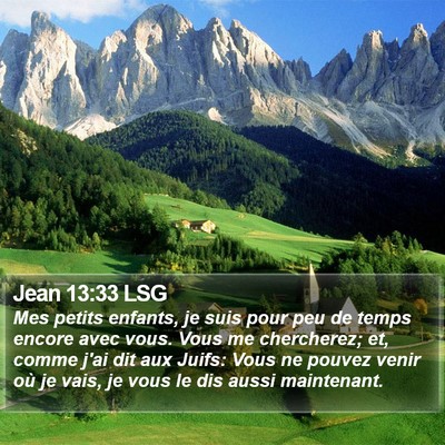 Jean 13:33 LSG Bible Verse Image