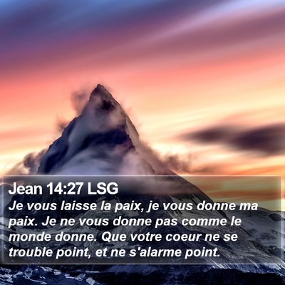Jean 14:27 LSG Bible Verse Image