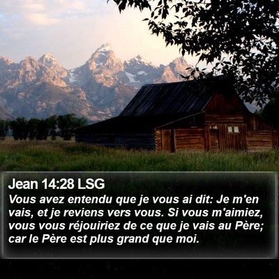 Jean 14:28 LSG Bible Verse Image