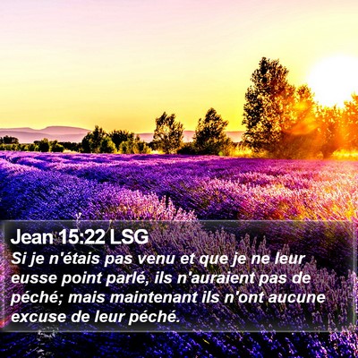 Jean 15:22 LSG Bible Verse Image