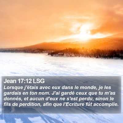 Jean 17:12 LSG Bible Verse Image