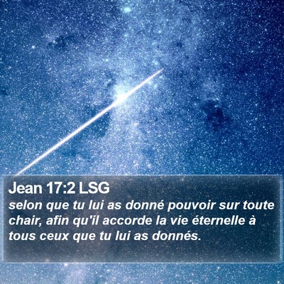 Jean 17:2 LSG Bible Verse Image