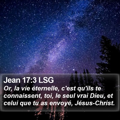 Jean 17:3 LSG Bible Verse Image