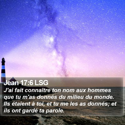 Jean 17:6 LSG Bible Verse Image