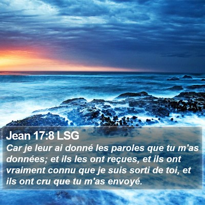 Jean 17:8 LSG Bible Verse Image