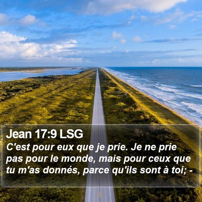 Jean 17:9 LSG Bible Verse Image
