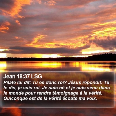 Jean 18:37 LSG Bible Verse Image