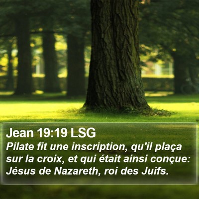 Jean 19:19 LSG Bible Verse Image