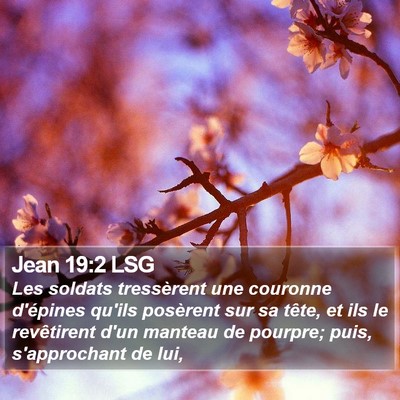 Jean 19:2 LSG Bible Verse Image