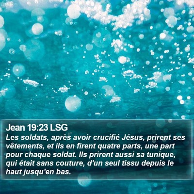 Jean 19:23 LSG Bible Verse Image